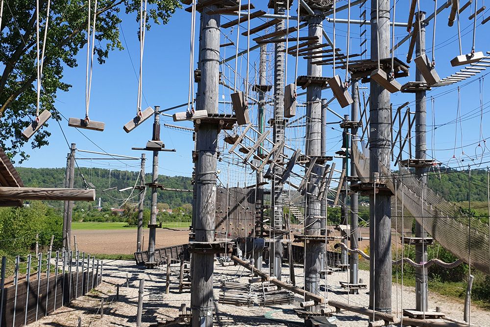 Set amidst lush green trees and sprawling fields, this high ropes course offers an exciting escape for those seeking adventure. Thanks to its convenient location near hotels, it is perfect for spontaneous day trips.